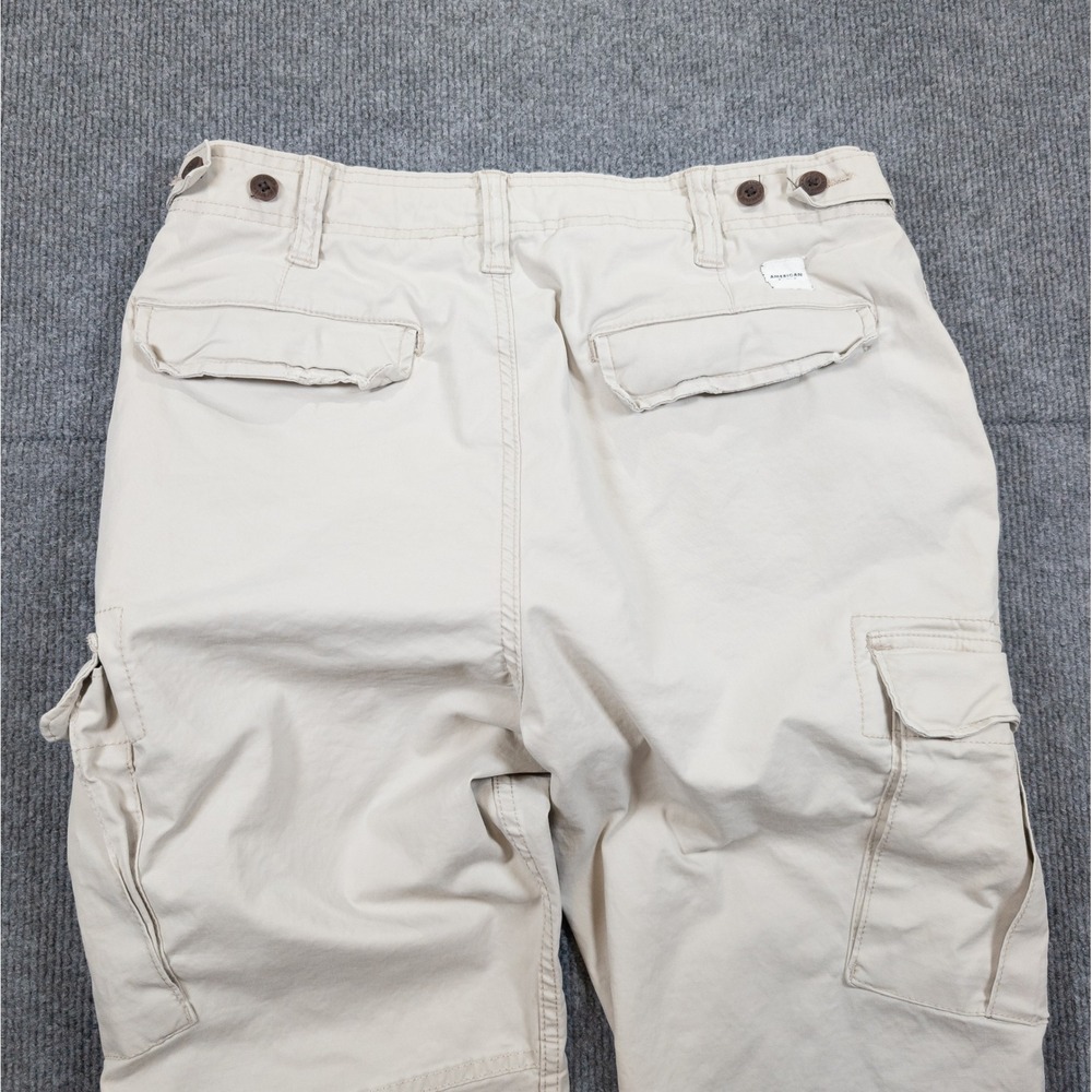 American Eagle Slim Lived-In Cargo Pants Mens 32x30 Tan Khaki Utility Trousers - Picture 13 of 15
